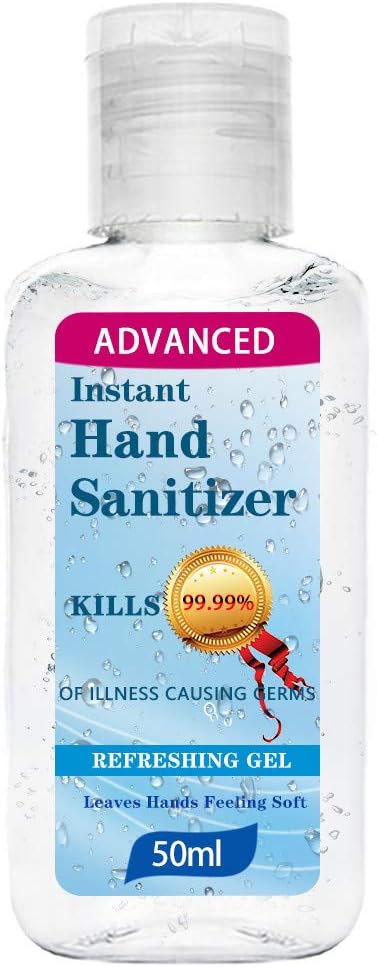 Instant Hand Sąnitizer Gel, Rinse-Free Disinfectánt Hand Wash Liquid Refreshing Gel, Portable Antibácteriál Moisturizing Quick Drying -99.99% ✘ 𝓰erms,50 ml /100ML