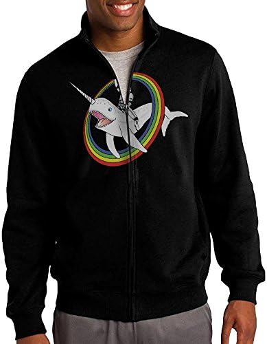 Anzhuzhen Narwhal Rainbow Stormtrooper Men's Solid Stand Collar Zipper Jacket Size L