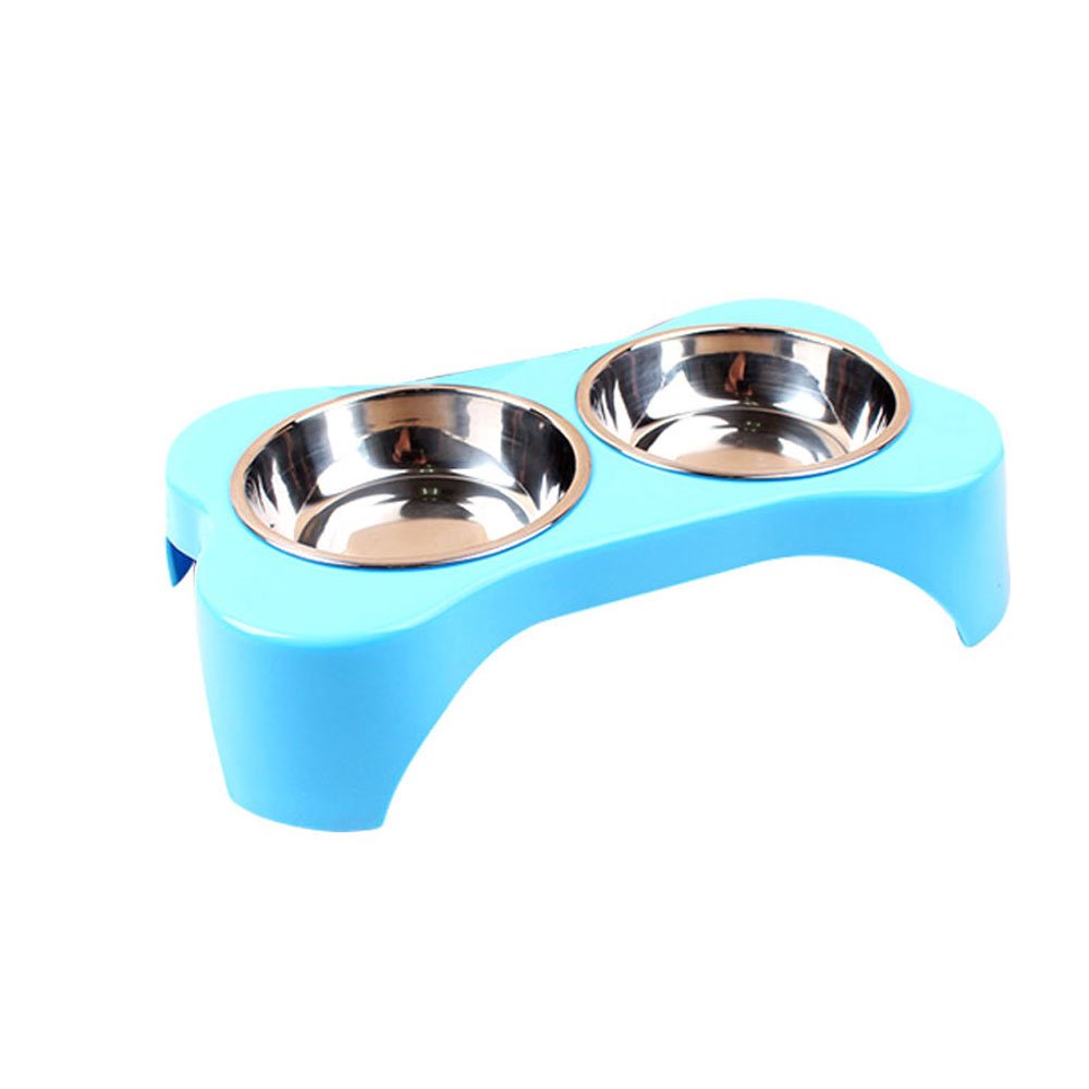 CreaTion® Stainless Steel Elevated Dog and Cat Pet Feeder,Double Bowl