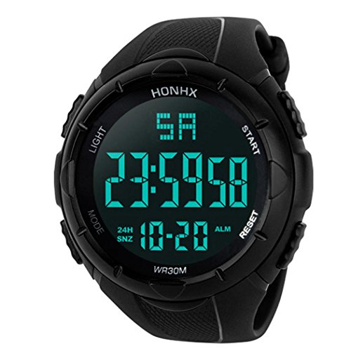 AutumnFall Men's Analog Digital Sports Watch LED Screen Military Watches and Waterproof Casual Luminous Simple Army Watch Wrist Watch (Black-1)
