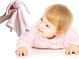 CREVENT Cozy Plush Baby Security Blanket Lovey 34x34cm Bunny Rattle view 5
