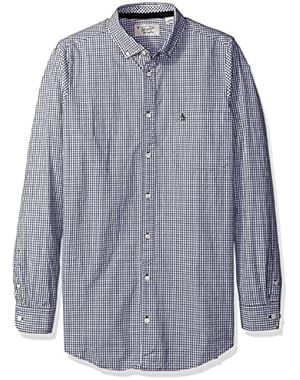 Men's Big and Tall Long Sleeve Gingham Button Down Shirt