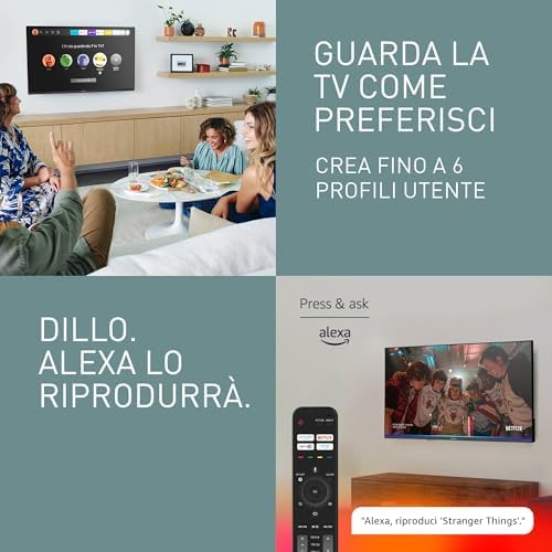 TV-32S55AEZ, Serie S55 32 pollici Smart TV LED Full HD, 2024, Fire TV, HD Colour Engine, HDR, Alexa Voice Control, Game Mode, Media Player, Per un'Esperienza Visiva Ottimale