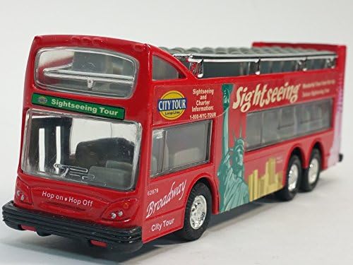 Sightseeing NYC Red City Tour Bus New York Passenger 6" Diecast Commercial Vehicle