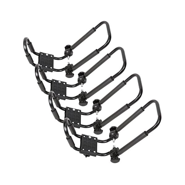 2-Pairs-Folding-Kayak-Carrier-Boat-Canoe-Rack-Snowboard-J-Bar-Roof-Top-Mounted