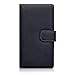 Terrapin 117-005-353 Premium PU Leather Wallet Case with Card Slots and Cash Compartment Case for Sony Xperia M4 Aqua - Black with Tan Interior
