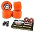 Owlsome 90mm Wheels Longboard Flywheels ABEC 7 Precision Bearings (Orange)