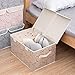 PRANDOM Large Foldable Storage Bins with Lids Fabric Decorative Storage Box Cubes Organizer Containers Baskets with Cover Handles Removable Divider for Bedroom Closet Nursery 17.3x11.8x9.8 Inch 3 Pack