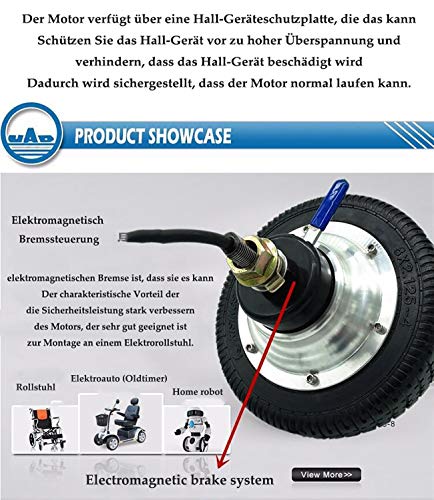 JAKROO Wheelchair Accessories, Electric brushless DC Control Tires, Dual Shaft with Gear hub Motor, Suitable for Electric Vehicles/Bicycles/Various wheelchairs/Golf carts/Balance Cars/Scooters