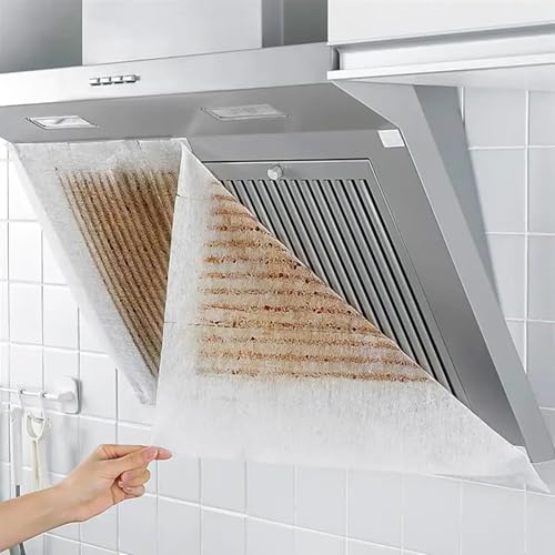 JYSNOW Pack of 12 Cooker Hood Filter, Universal Use Cooker Hood Filter, Can Be Cut to Size, Anti-Odor Retains Grease and Moisture, for All Standard Range Hoods