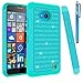 Lumia 640 Case, MP-Mall Microsoft Lumia 640 Studded Rhinestone Crystal Bling Dual Layer Hybrid Defender Armor Case Cover for Lumia 640 with Stylus (Mint Green)