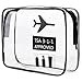 ALINK Clear Travel Toiletry Bag, TSA Approved TPU Quart Sized Carry-On Makeup Accessories Cosmetic Bag for Liquids