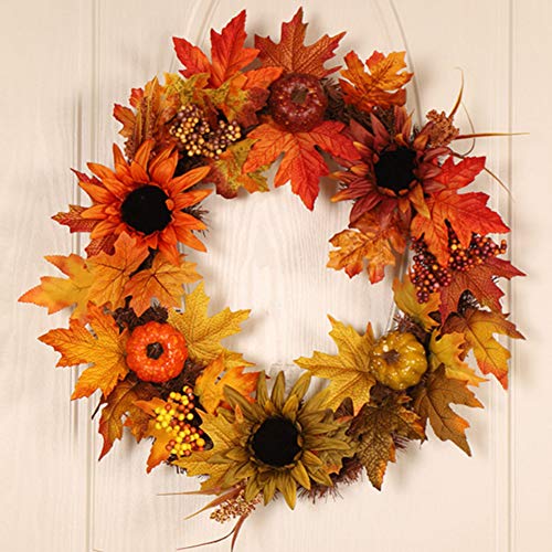 VGOODALL Künstliche Kürbisse Set, 50 Stück Seidenahornblatt Eicheln Tannenzapfen Kürbis für Herbstdekoration Halloween