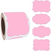 2 x3 Pink Label Stickers, Self-Adhesive Gift Tag Stickers, Write on Blank Labels for Essential Oil Bottles, Gifts, Name Tags, Fancy Shapes 200PCS