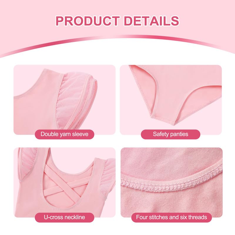 DIPUG Ballet Leotards for Girls Dance Leotard Combo Toddler Removable Dance Skirt
