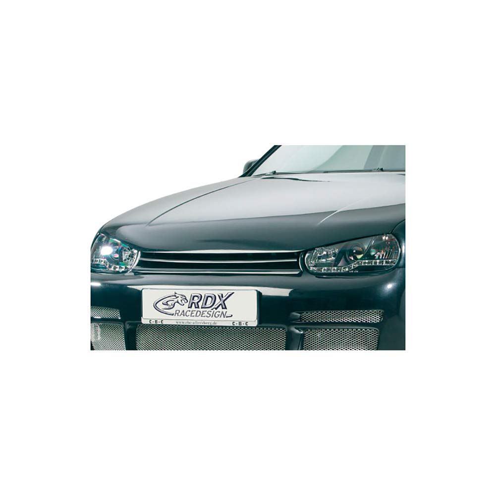 RDX Racedesign Bonnet extension compatible with Volkswagen Golf IV 1997-2004 + integrated bonnet insert (Metal)