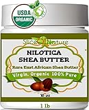 Slice of Nature USDA Certified Organic East African Shea Butter 1 Pound - Nilotica Shea Butter Pure, Raw, Unrefined, Shea Butter for Hair, Shea Butter Lotion Hand Cream, Shea Body Butter