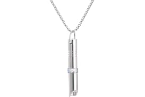 VICUSSE Stainless Steel Mindfulness Breathing Necklace, Anxiety Relief Fidget Pendant Tool Jewelry for Women & Men