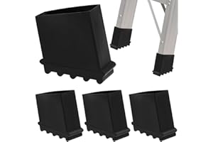 Cabilock 4Pcs Ladder Feet Covers Non- Slip:Rubber Steep Ladder Foot Pads Cushion Extension Ladder Covers Security Bumpers Replacement for Ladder Accessories Black