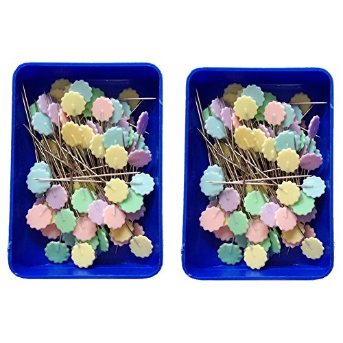 Rimobul Flat 1.9" Flower Head Pins Boxed - Pastel(2 x 100 Pack)