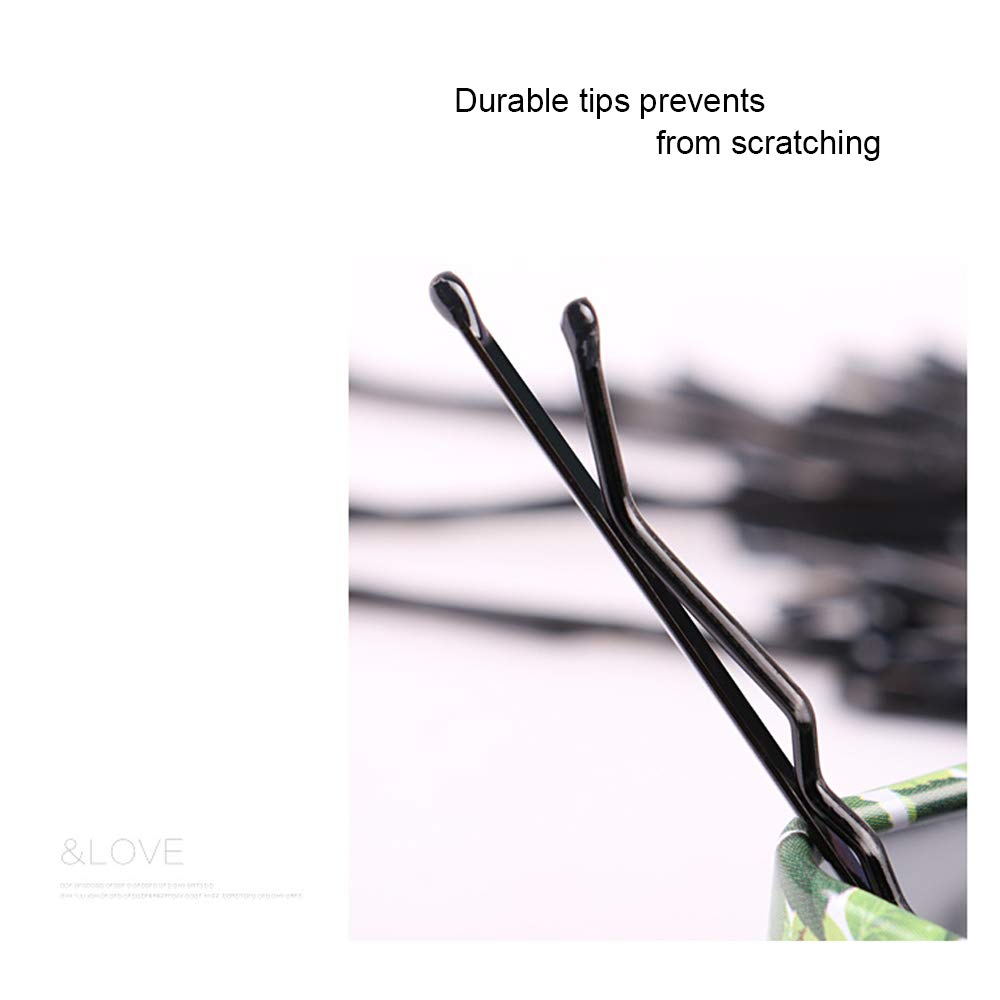 200 CT Hair Bobby Pins Black with Cute Case, Bobby Pins for Buns, Premium Hair Pins for Kids, Girls and Women, Great for All Hair Types, 2.16 Inches : Beauty