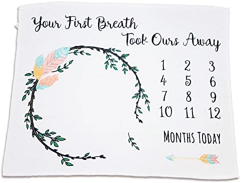 Premium Milestone Blanket Either Baby Girl Baby boy + Bonus Floral Frame | Perfect Baby Blanket