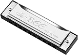 OFFCUP Diatonic Harmonica 10 Holes C Major 20 Tones with Storage Bag Silver