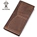 Itslife Men's RFID Vintage Look Genuine Leather Long Bifold Wallet Checkbook Wallets for Men