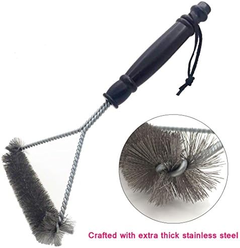 BBQ Grill Brush, Akaru 12" Barbecue Griller Stainless Steel Brush, Cleaner for Grill Cooking Grates, Racks, &amp; Burners, Perfect for Char-Broil, Weber, Porcelain and Infrared Grills (12"-singel)