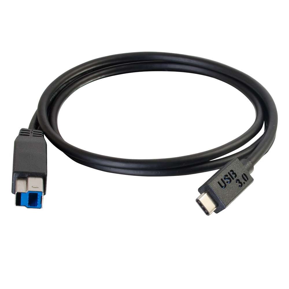 C2G 88867 3M USB Printer Cable, USB-C to USB-B 3.0 (USB 3.1 Gen 1) C to B Lead. Compatible with printers and scanners from HP, Epson, Brother, Samsung, Cannon and all other USB C/B devices, Black