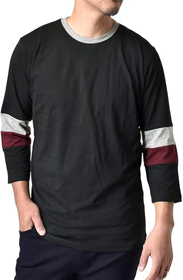 Amazon アルージェ Aruge 長袖tシャツ 7分袖t メンズ Tシャツ ハンパ袖 切り替え 綿混 リンガー D4d Tシャツ カットソー 通販