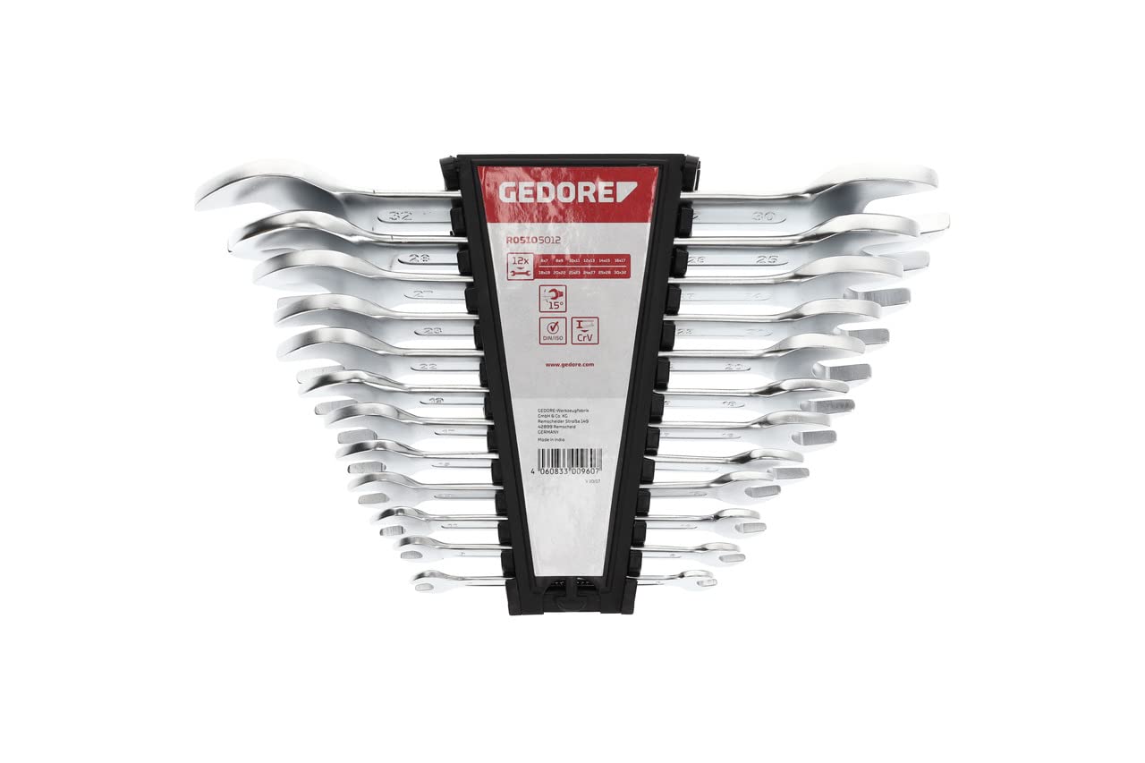 GEDORE red Double open-end spanner set, 12-pc. Set, AF 6-32 mm, Metric, Long, Spanner set, R05105012