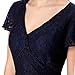 Noctflos Women's 1950s Vintage Lace Contrast V-neck Formal Cocktail Wrap Dress