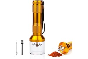 BLOCE Electric Grinder, Electric Grinder for Spice with Cleaning Brush and Spoon, Aluminum Alloy Portable Chopper Fine Grinder Kit(Batteries not included)