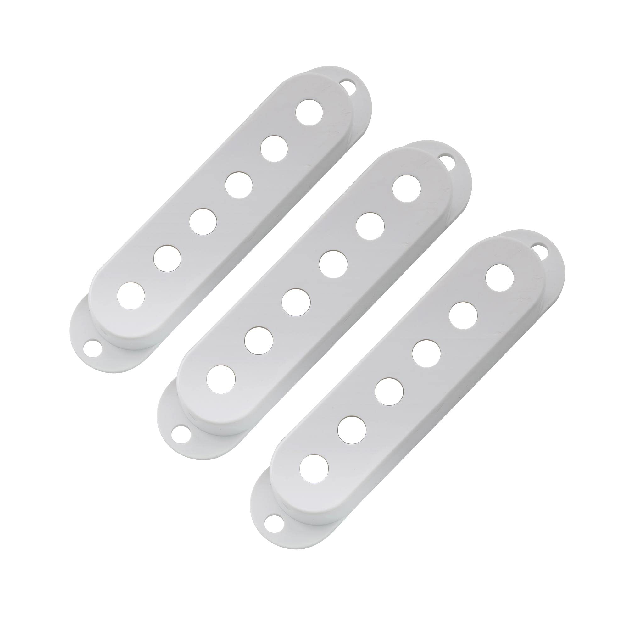 Musiclily Pro 52.5mm Plastic Single Coil Pickup Covers Set for USA/Mexican Strat ST Style Electric Guitar, Aged White (Set of 3)