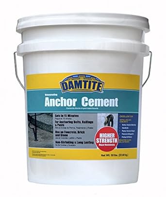 Damtite 08502 Gray Anchor Cement, 50 lb. Pail: Amazon.com: Industrial