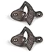 ZRAMO 2 Pack of Black Wall-Mounted Bartender's Bottle Opener in Cast Iron, Set of 2 with Mounting Screws Included (2pc retro)