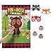 Fun Express - Woodland Party Pin The Nose On The Bear for Birthday - Toys - Games - Pin The & Bulls Eye Games - Birthday - 6 Pieces