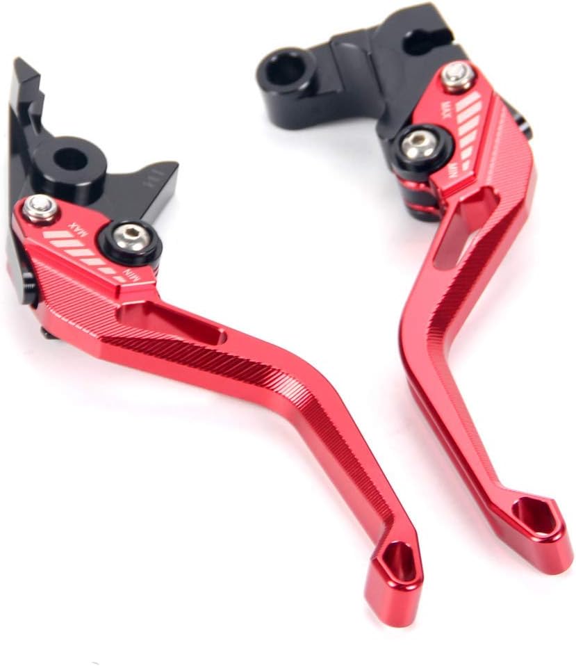 Auzkong Short Brake Clutch Adjustable Levers for Yamaha MT-10/FZ-10 2016-2019, MT-07/FZ-07 2014-2019, FJ-09/MT-09/FZ-09 SR/Tracer 2015-2019, NIKEN 2019 Red