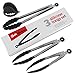 GuteKüchen 3 Tongs And Finger Oven Mitt Set, Three Sizes Of Stainless Steel Tongs In 7