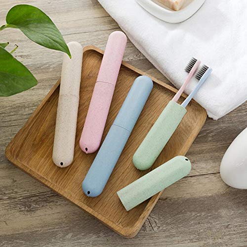 Travel Toothbrush Case Portable Toothbrush Container Holder Plastic Dust-proof Box for Business Trips Hotel Camping School Daily Use(4 Packs)
