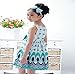 Morecome Kids Bow Belt Sleeveless Peacock Dress Girls Party Dress (3-4Years, Blue)