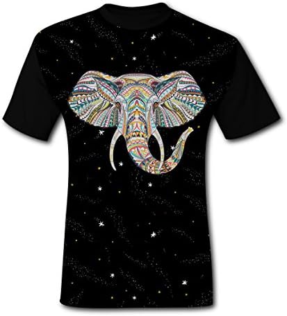3D Elephant Head Stylish Sports Fitness Men's Round Neck Short Sleeve T-Shirt XL