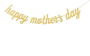 Amazon Com Qibote Mother S Day Banner Gold Glitter Happy Mother S