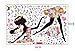 YUFENG Removable DIY PVC Wall Sticker Decor Flower Fairy Princess Butterfly Dancing Girls, Sweet Romance Flower Fairy Princess Moon Girl Wall Stickers Sitting Bedroom (princess girl 3)