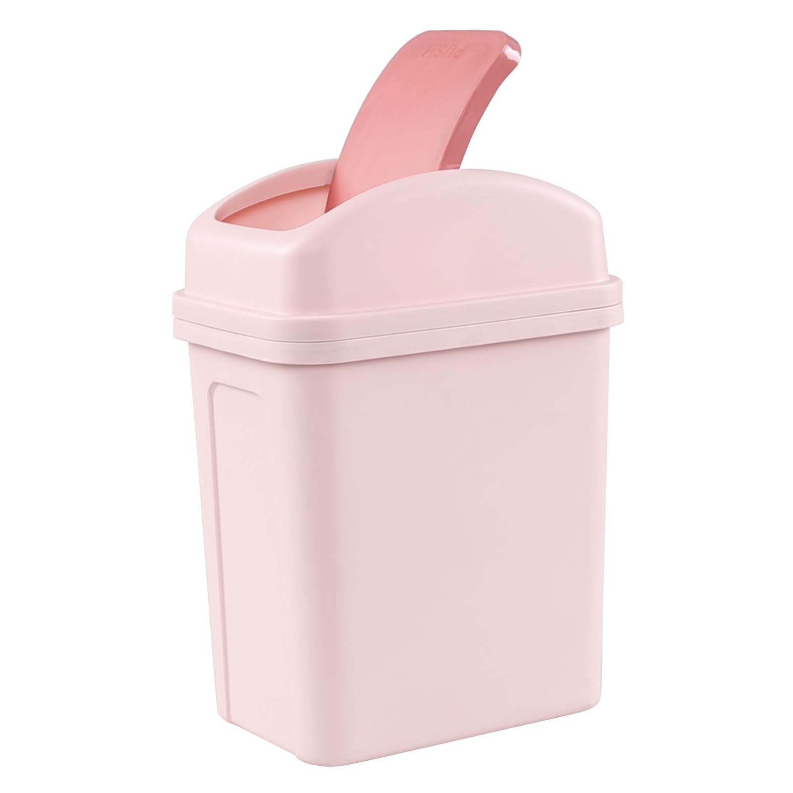 Ikando 7 L Small Swing Lid Trash Bin, Dustbin Paper Trash Bin, 1 Pack, Pink