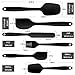 Silicone Spatula Set - 6 Piece Non-Stick Rubber Spatula Set with Stainless Steel Core - Heat-Resistant Spatula Kitchen Utensils Set for Cooking, Baking and Mixing - Black