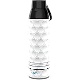 Tervis Venture Water Bottle Golf Ball Texture Triple Insulated Tumbler Travel Cup Keeps Drinks Cold & Hot, 26oz, Stainless Steel