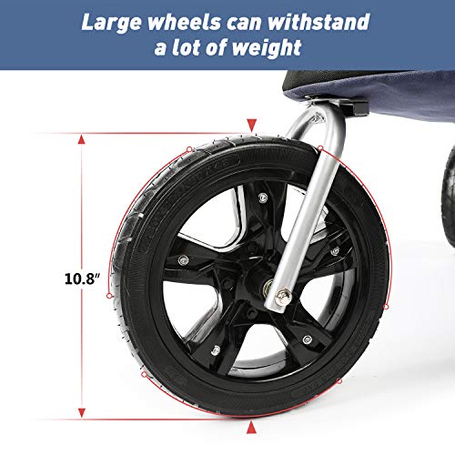 LAZY BUDDY 36" Foldable Dog Stroller, Upgrade Spacious Pet Carriage for