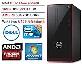 Dell Inspiron 3650 Flagship Premium Desktop PC, Intel Core i7-6700 Quad Core, 3.4 GHz, 16GB RAM, 2TB HDD, AMD Radeon HD R9 360 2GB GDDR5, DVD, WIFI Bluetooth HDMI VGA, Windows 7 Pro (Red/Black)